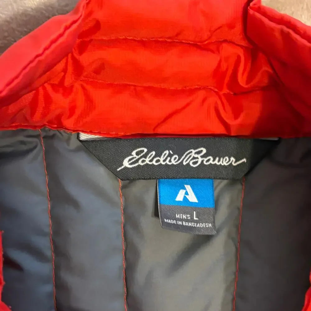 Eddie Bauer MicroTherm StormDown Jacket First Ascent Goose Down L Orange